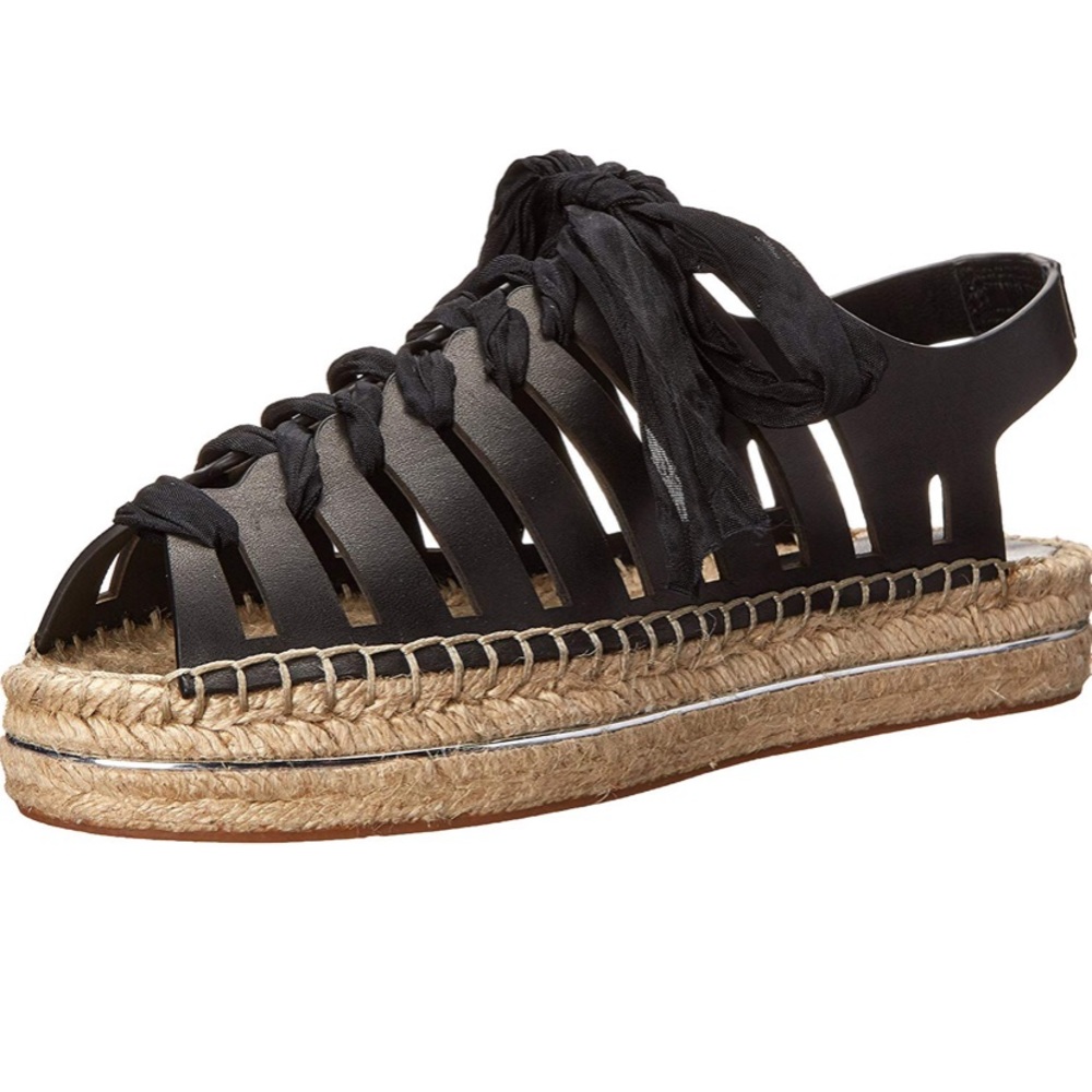 Rebecca Minkoff 'Gemma' Black Leather Espadrille